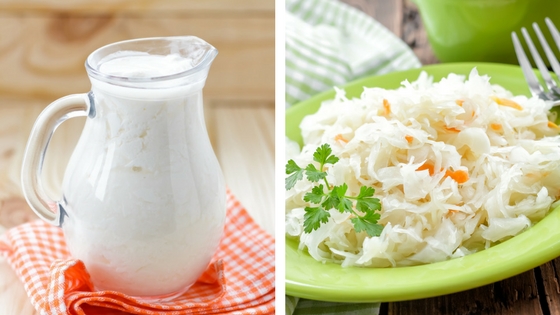 Fermented foods kefir and sauerkraut for managing eczema allergies asthma ear infections
